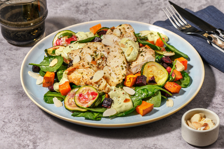 Baked Garlic-Herb Salmon & Beetroot Medley