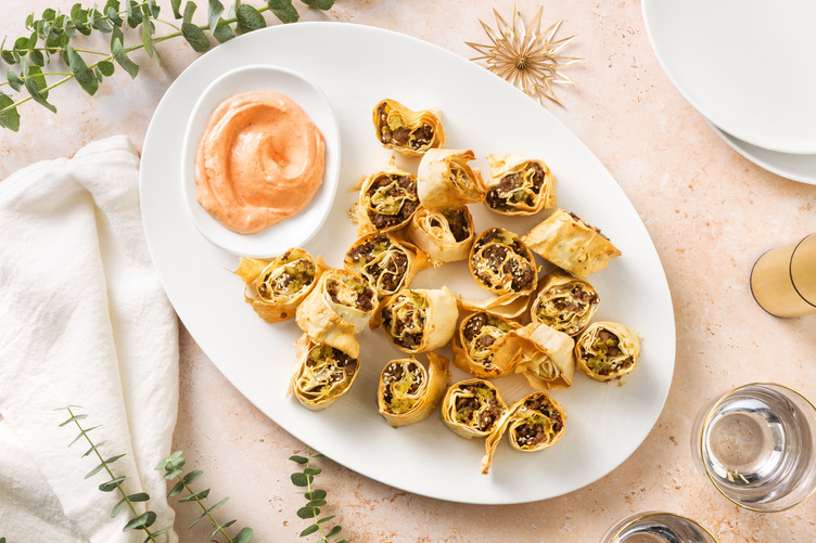 Beef & Bacon Cheeseburger Filo-Wrapped Bites