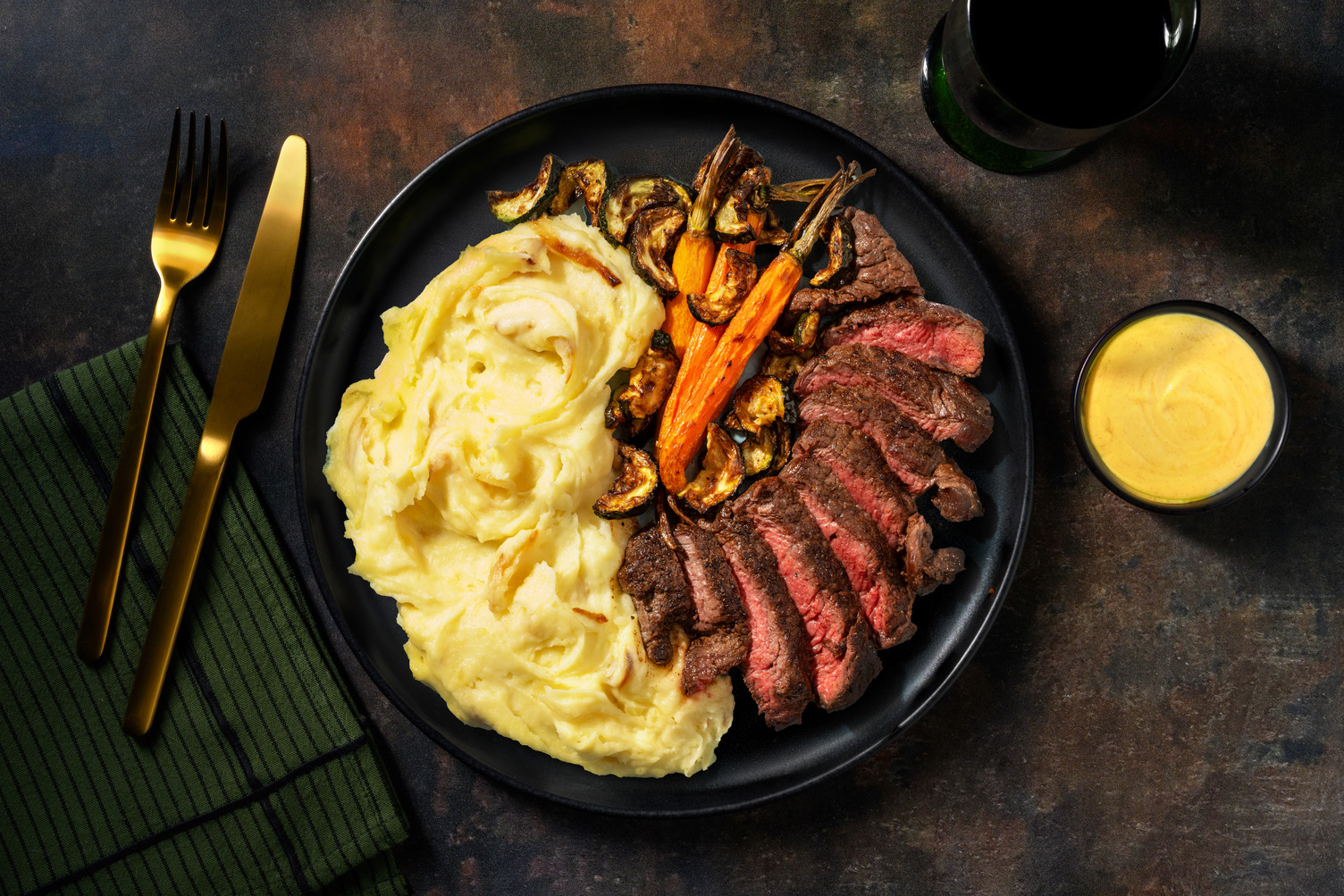 Porterhouse Steak & Honey-Mustard Sauce