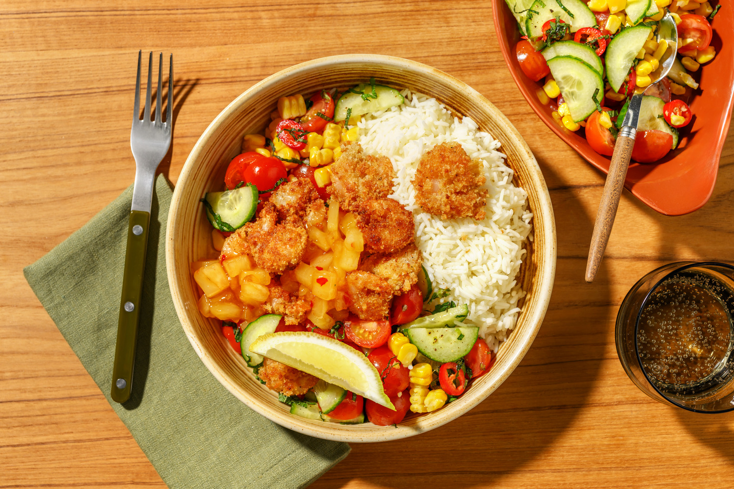 Crumbed Prawns & Hot Pineapple Chutney