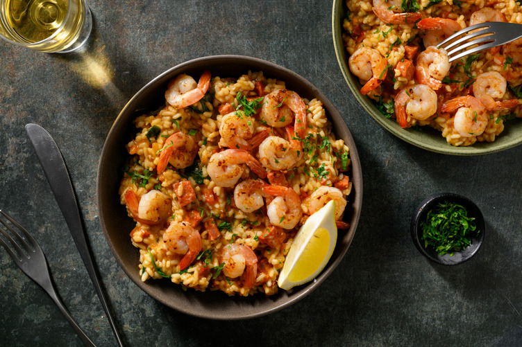 Grand Garlic Prawns & Chorizo Risotto