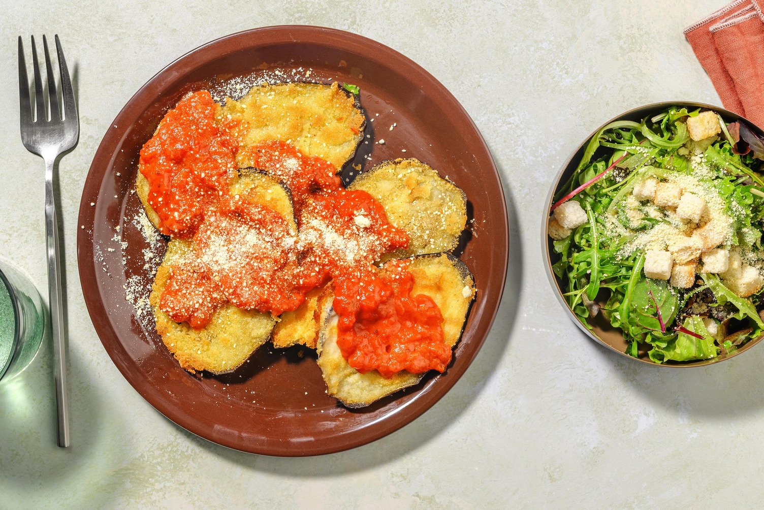 Fried Eggplant and Garlicky Tomato Sauce