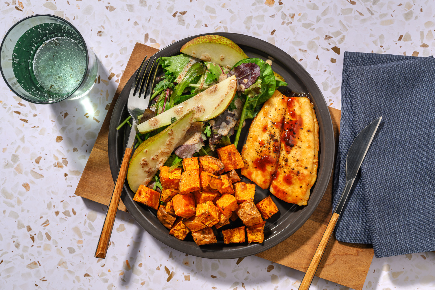 Soy Ginger Glazed Dory & Roasted Kumara Chunks