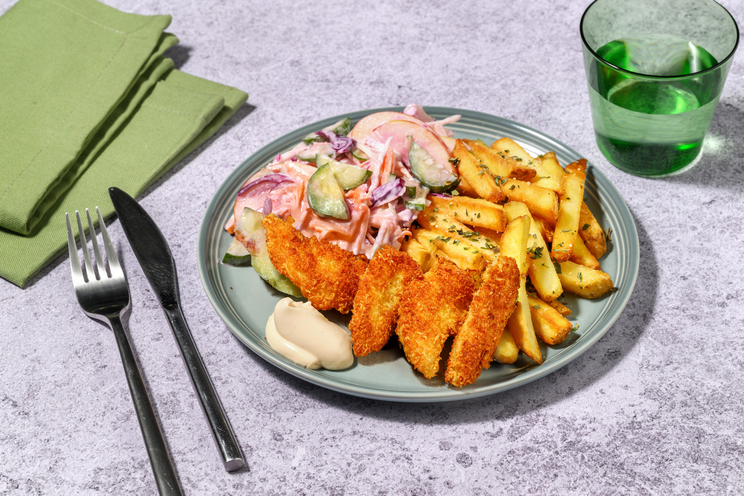 Plant-Based Chick'n Tenders & Cucumber Slaw