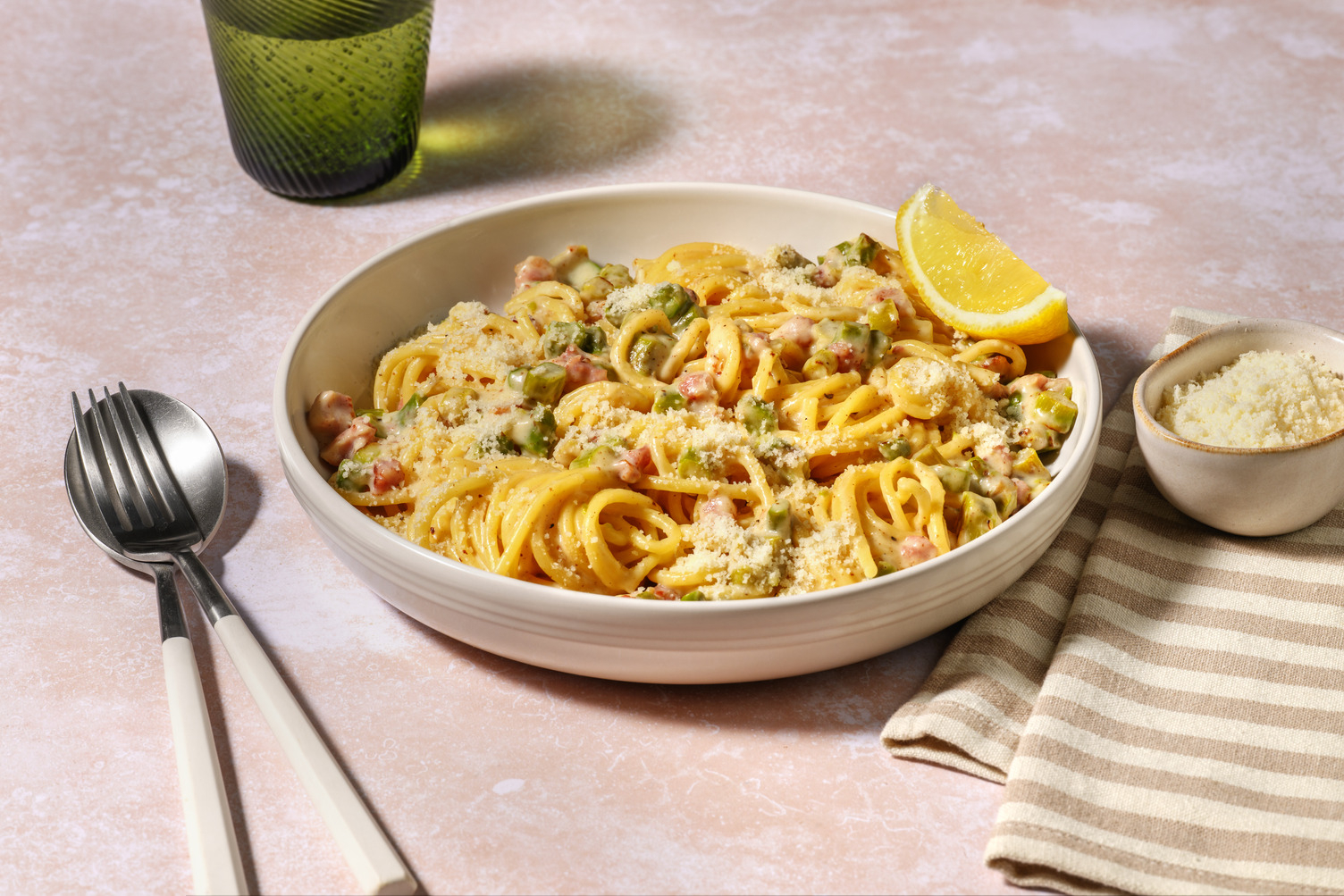 Creamy Bacon & Asparagus Spaghetti 