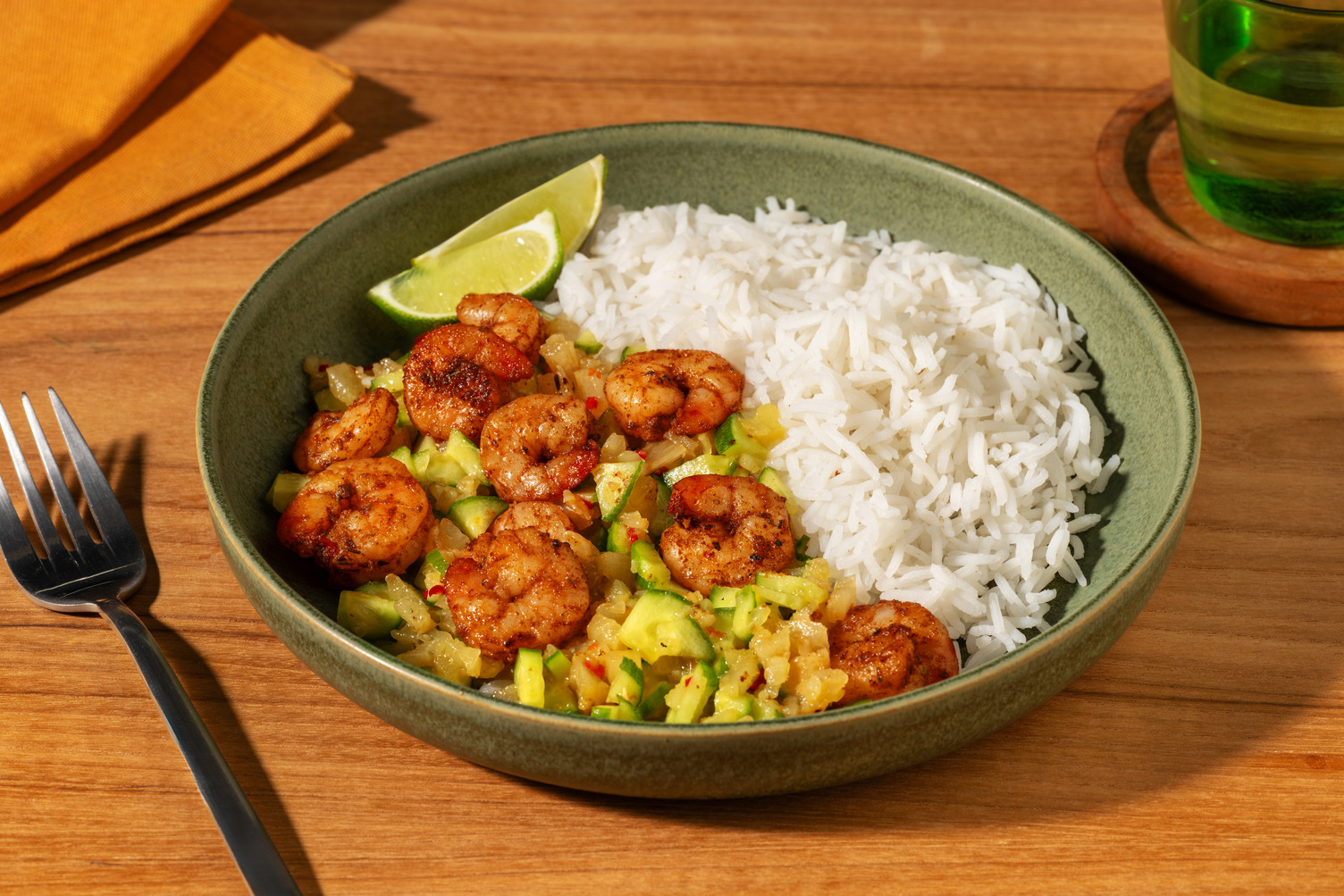 Jerk Spiced Prawns & Coconut Rice