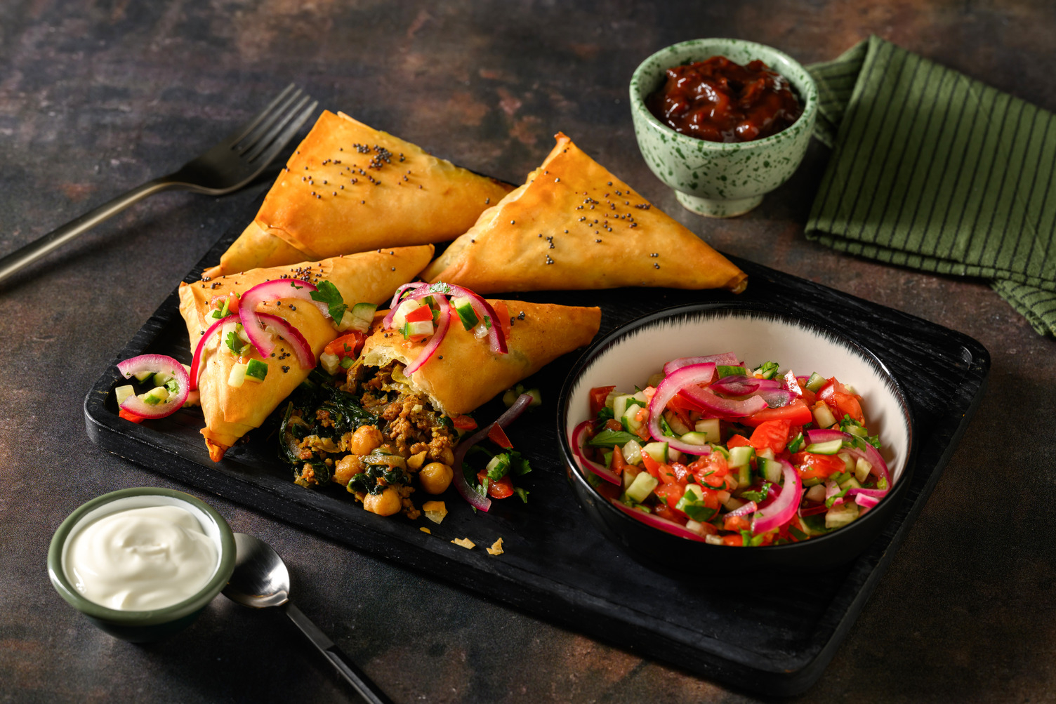Mumbai Pork & Chickpea Filo Pockets