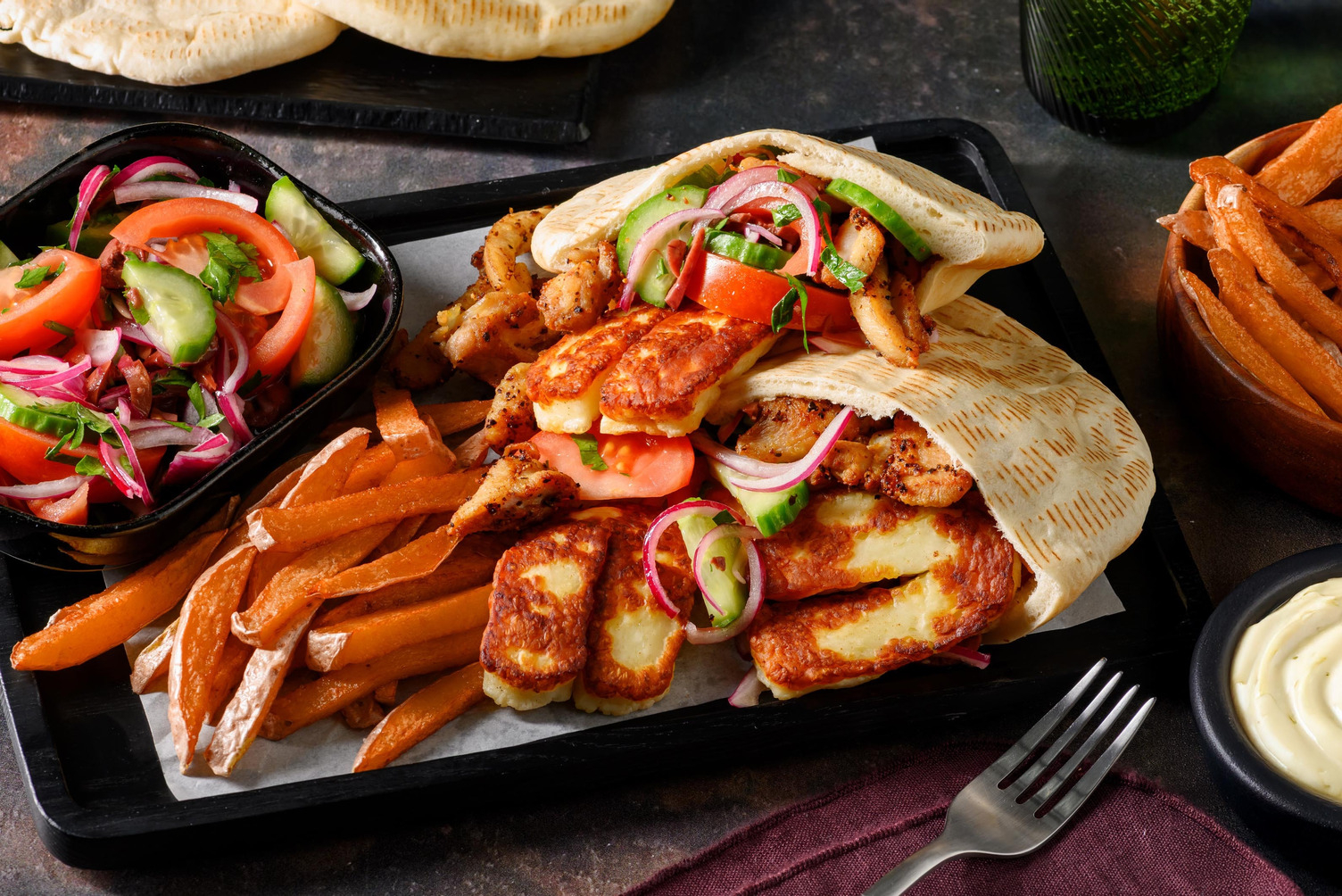 Ultimate Zesty Chicken & Haloumi-Stuffed Pita