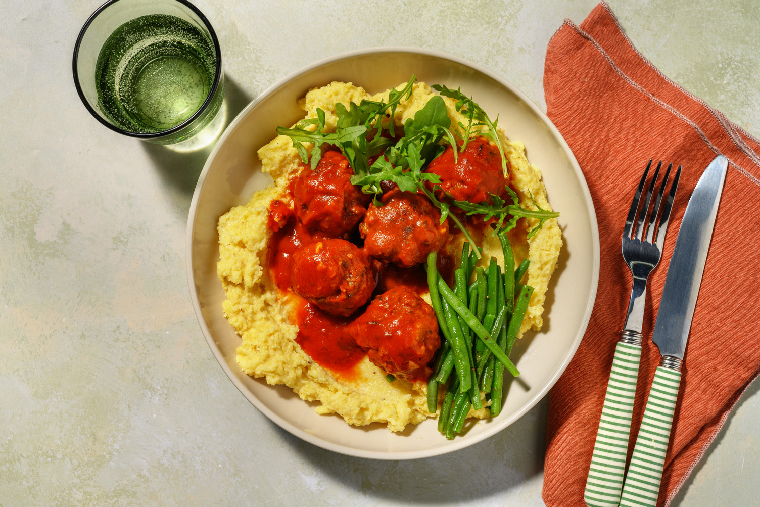 Italian Beef Meatballs & Parmesan Polenta 