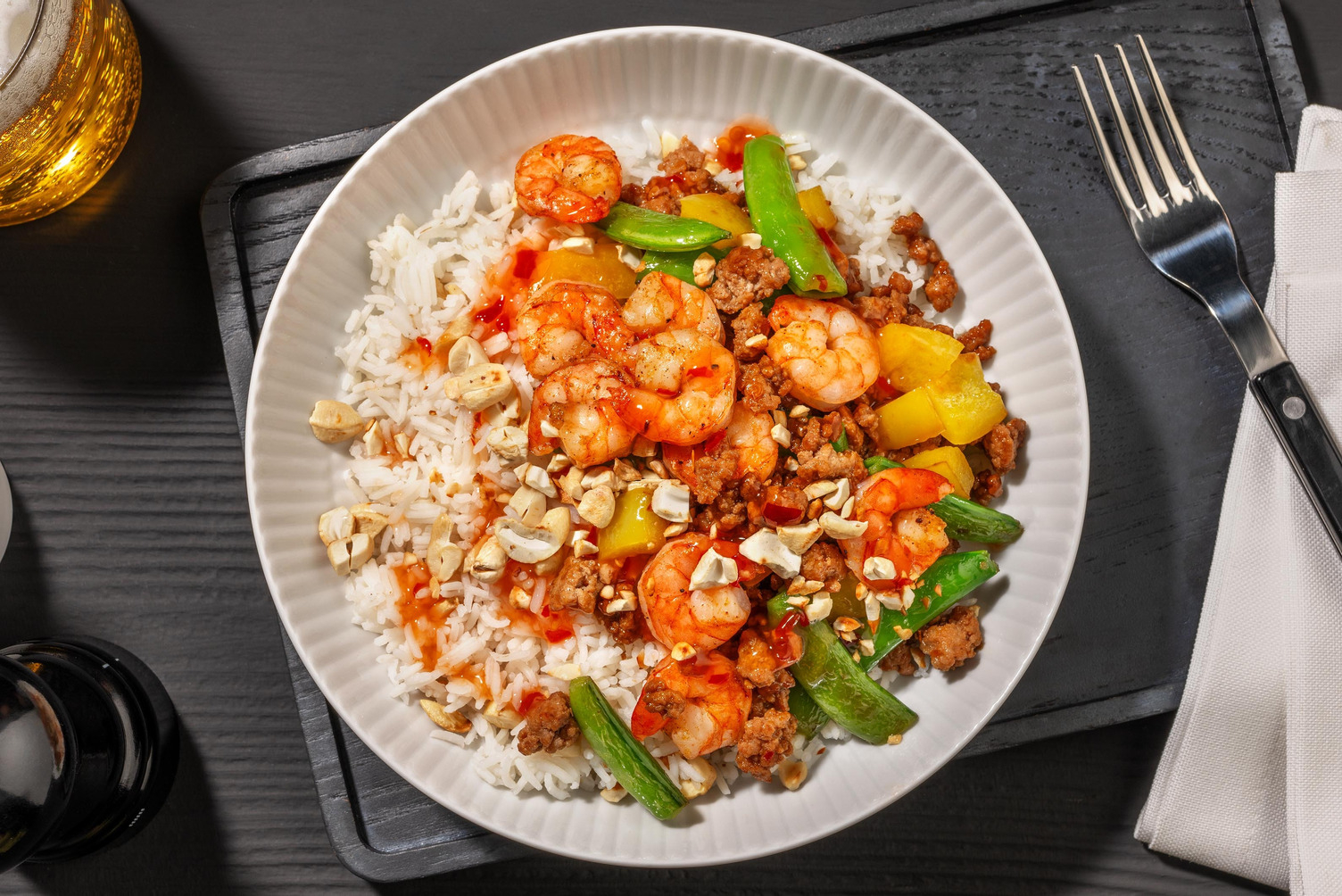 Caramelized Pork and Jumbo Shrimp Stir-Fry