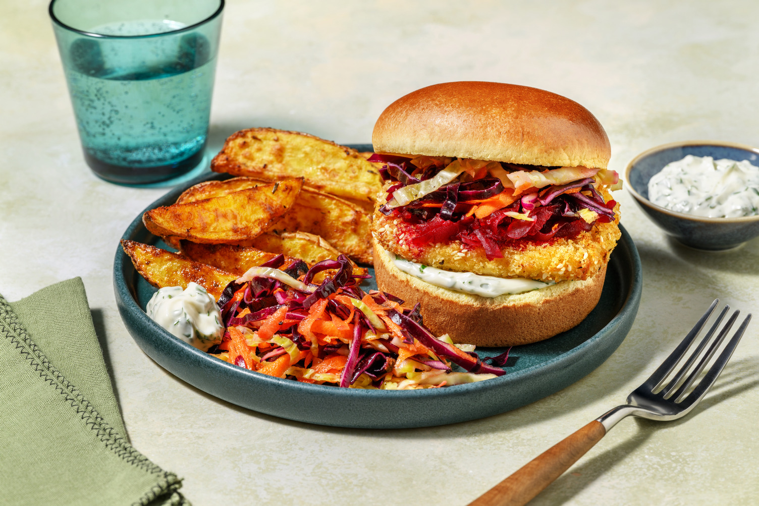 Sesame-Crusted Haloumi Burger