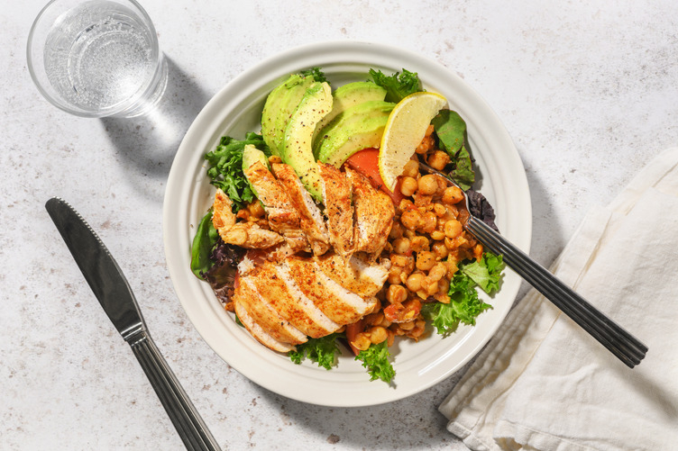 Paprika Chicken & Harissa Chickpea Bowl