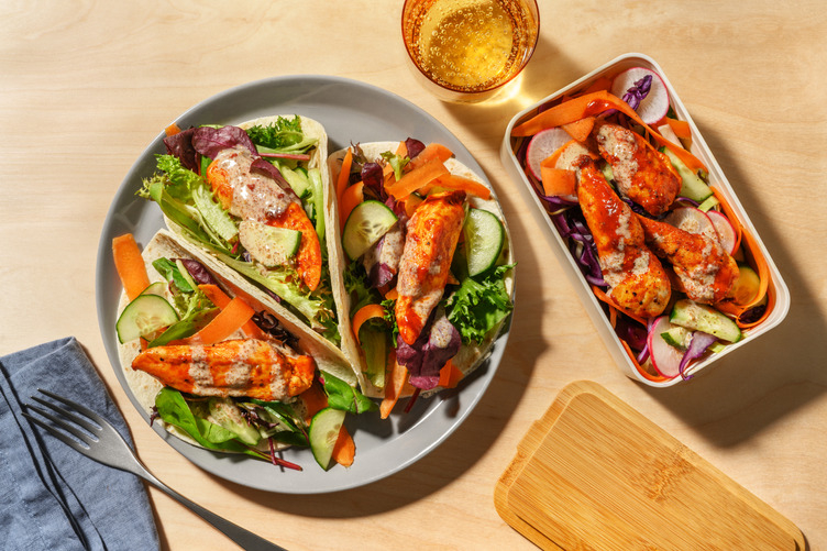 Sichuan Chicken & Ribbon Salad Tacos for Dinner