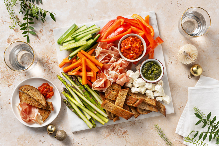 Prosciutto & Summer Veg Crudité Board
