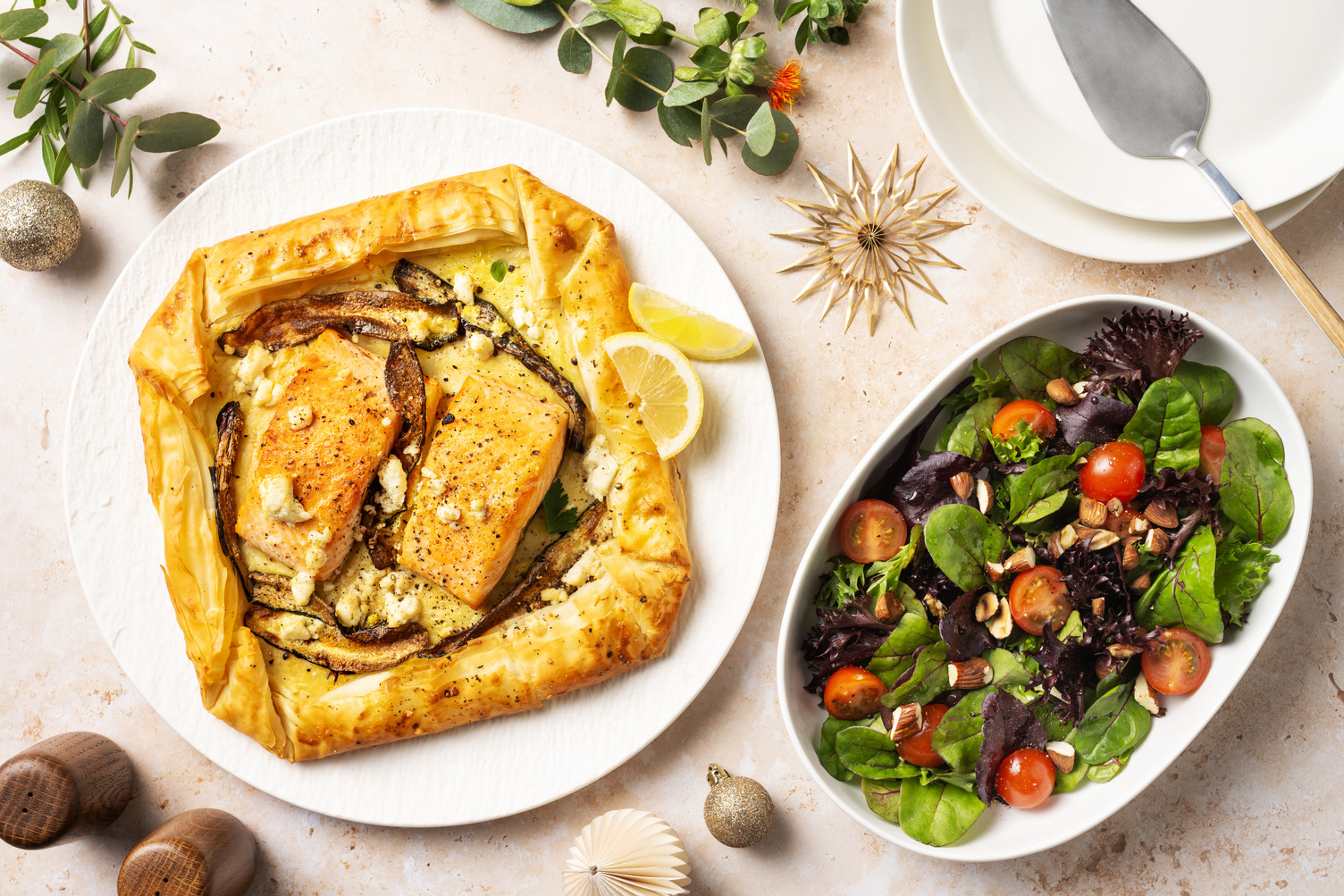 Salmon & Cheesy Potato-Stuffed Galette
