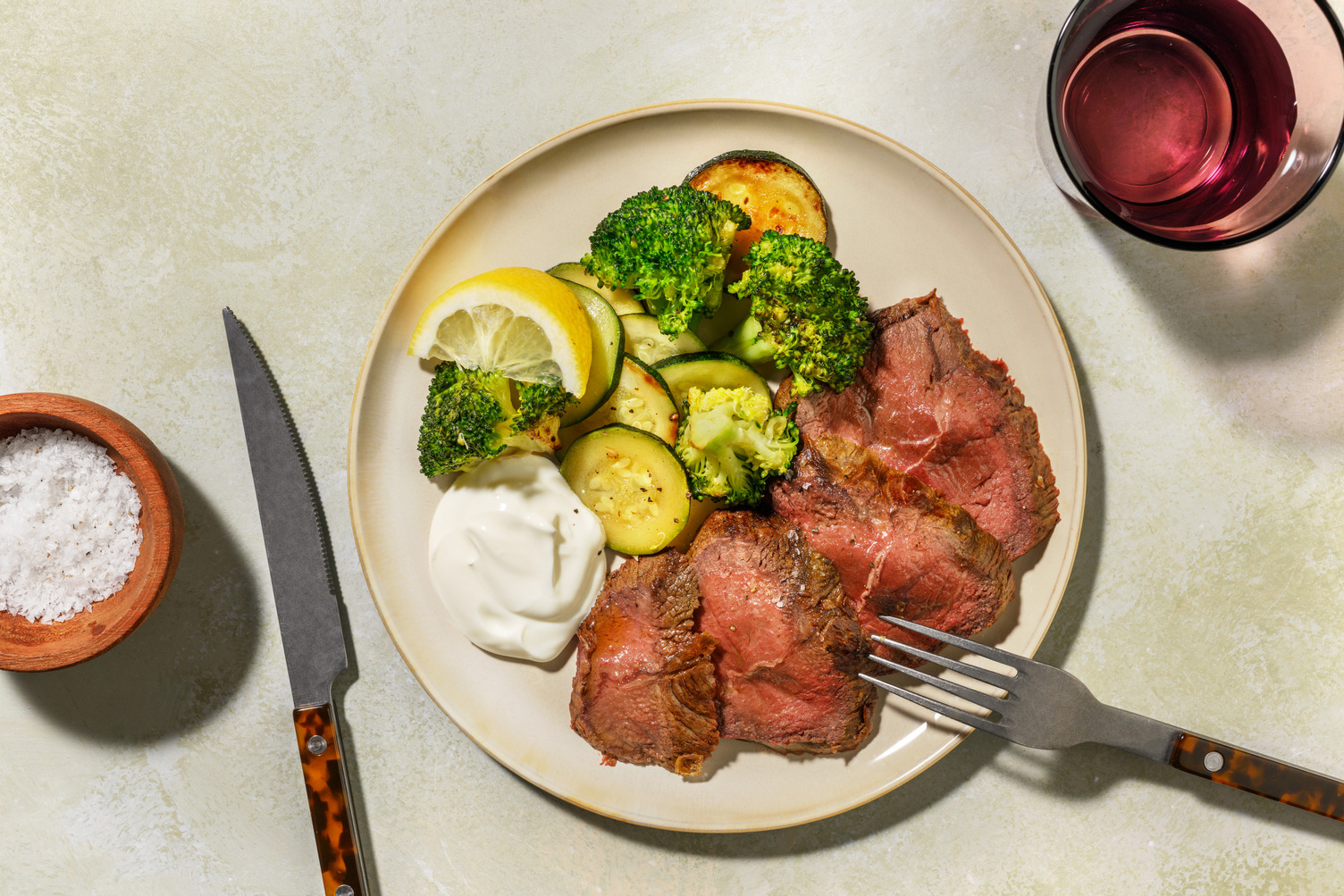 Roast Lamb Rump & Garlic Greens