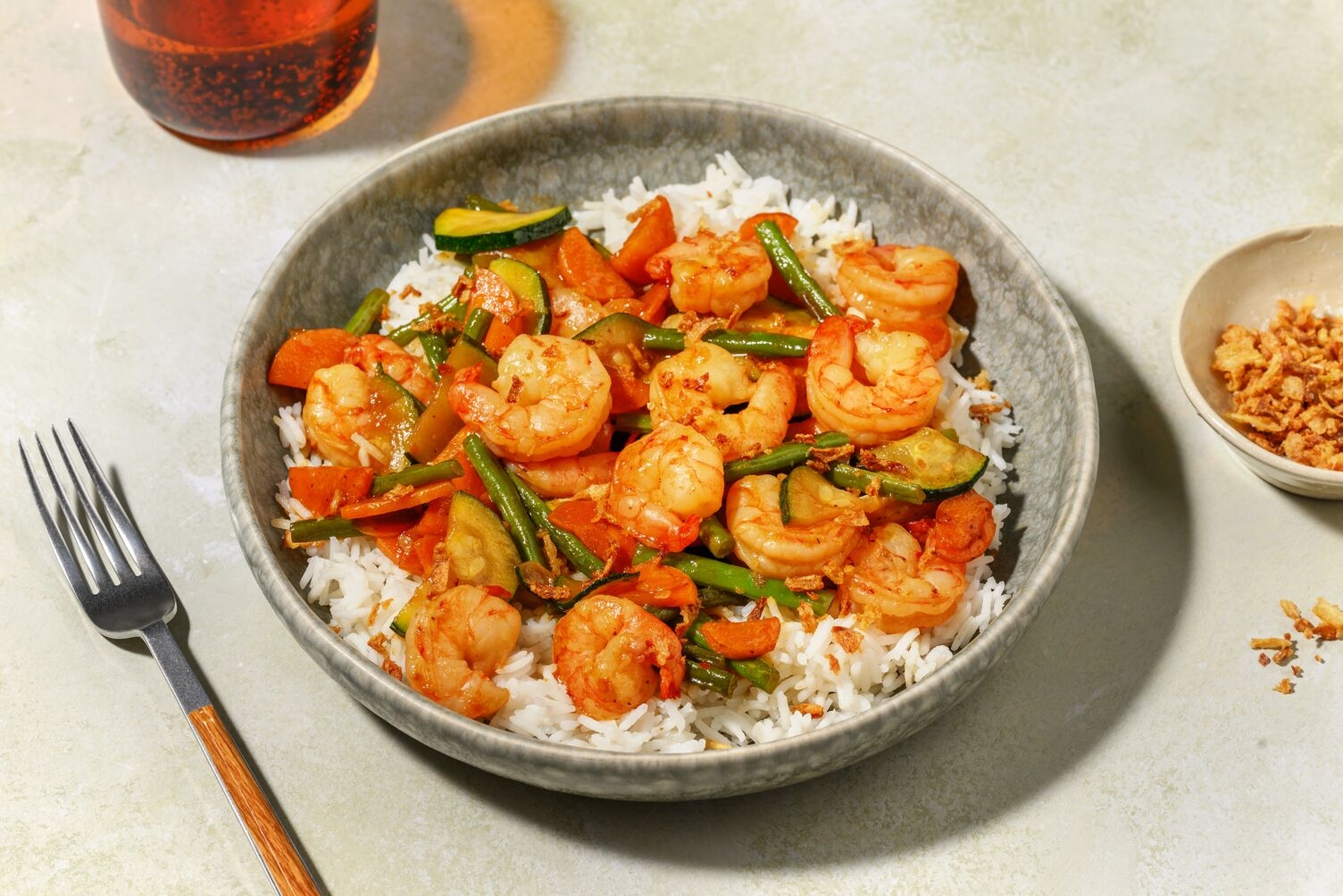 Sweet Chilli Beef Stir-Fry & Garlic Rice