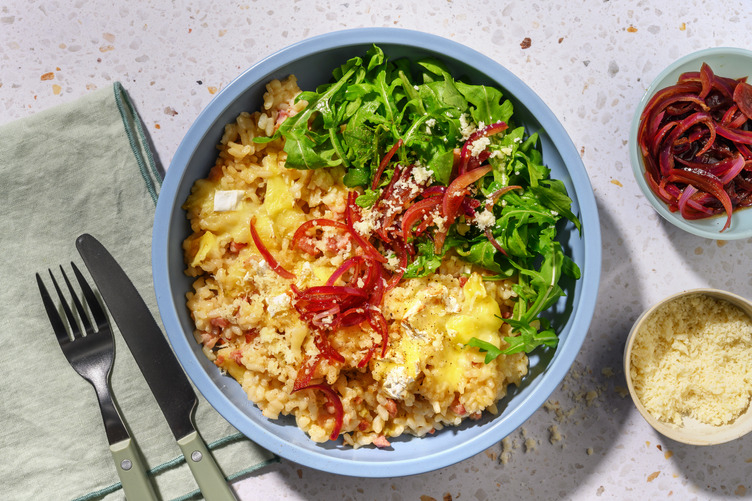 Warming Brie Risotto & Caramelised Pear