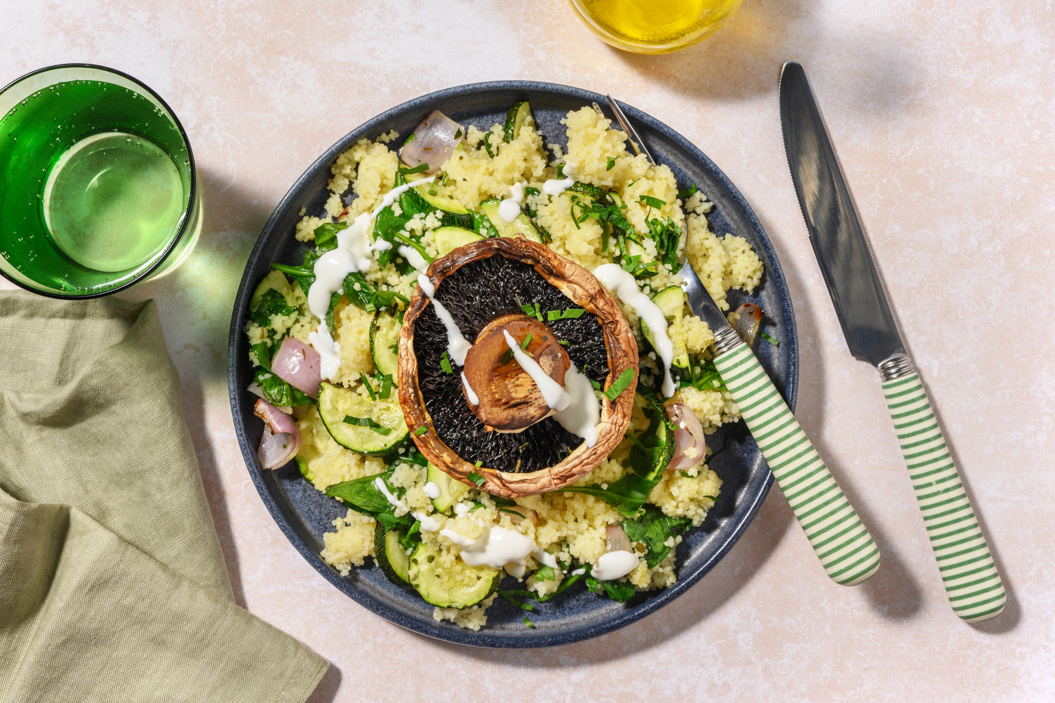 Mediterranean Portobello Mushrooms & Halloumi