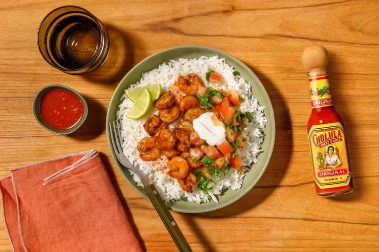Double Tejano-Style Prawns & Garlic Rice Bowl