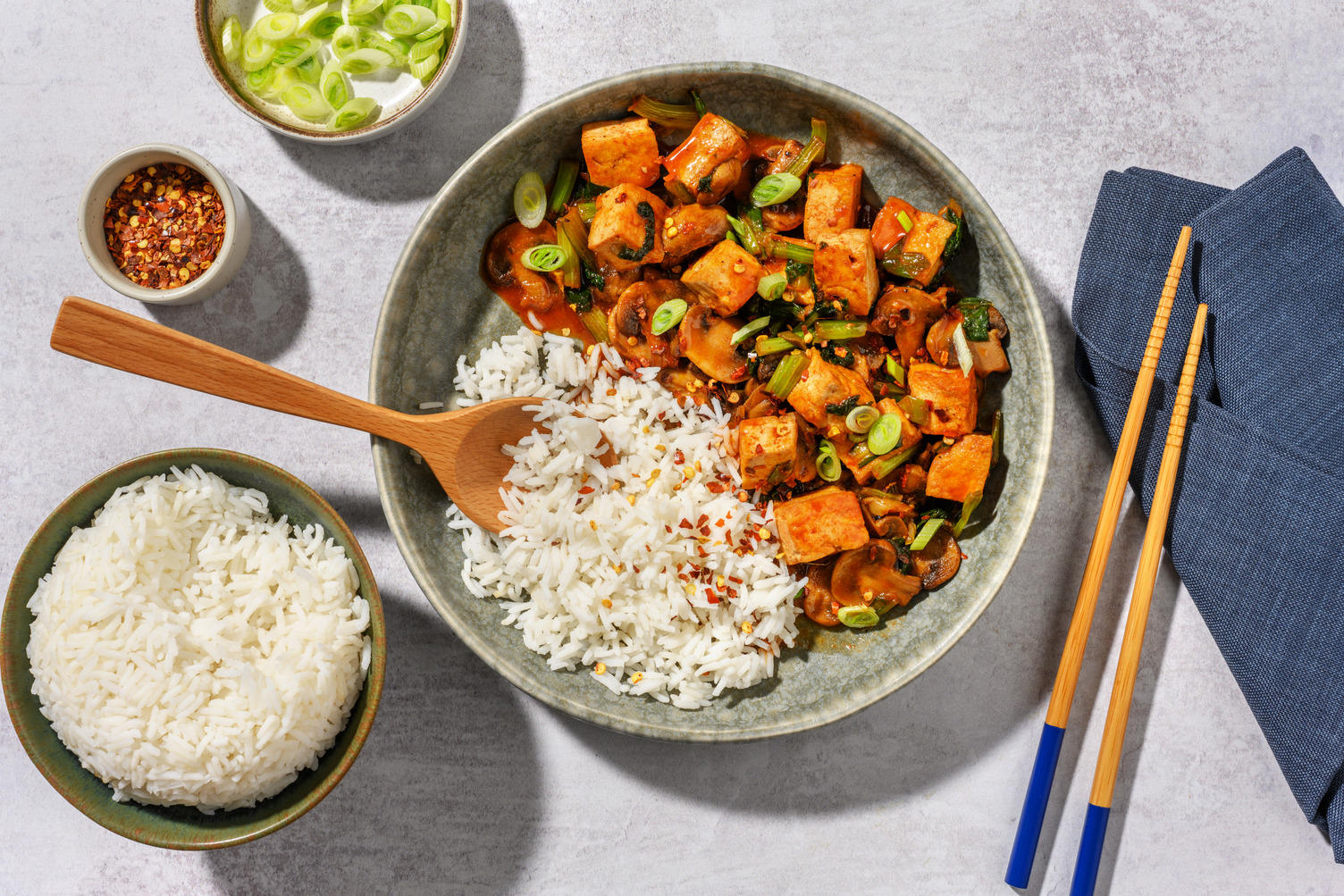 Mapo-Style Tofu & Garlic Rice