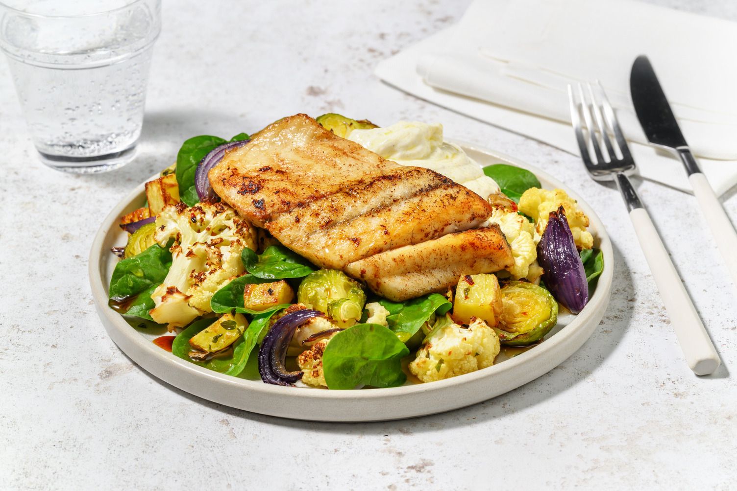 Baked Salmon & Honey Roast Veggie Toss