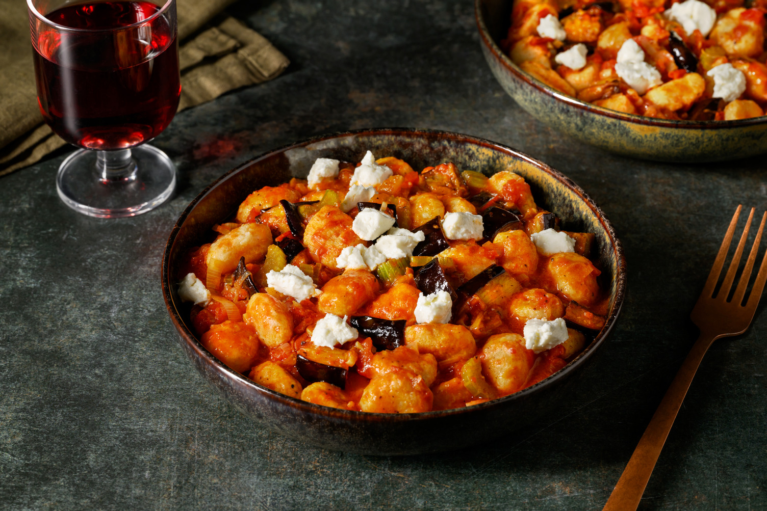 Rich Eggplant & Leek Pomodoro Gnocchi