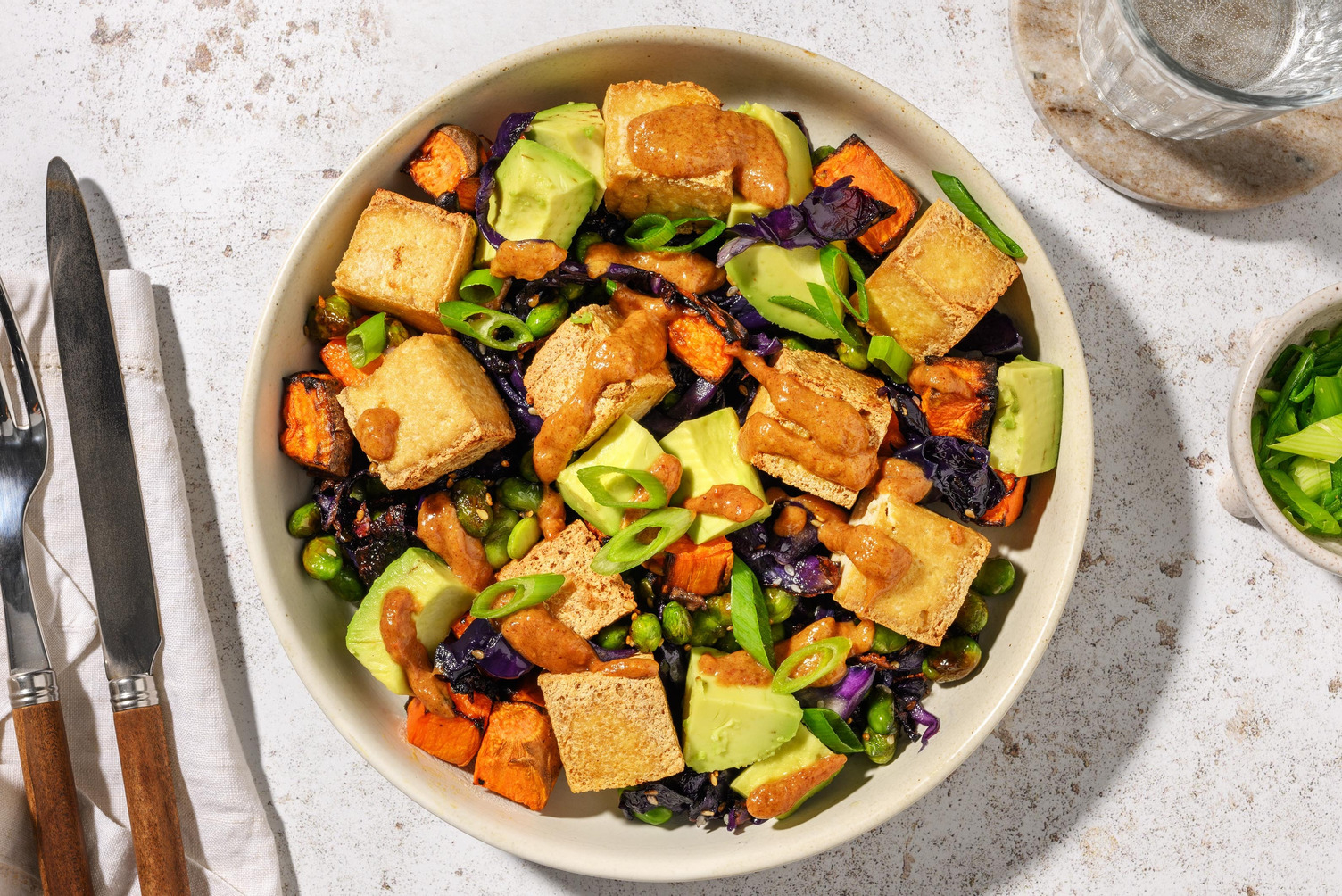 Carb Smart Tofu-Sweet Potato Bowls