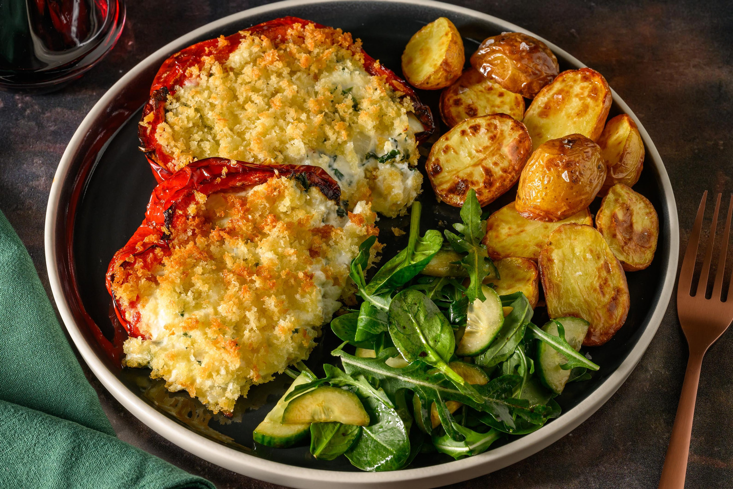 Spinach, Fetta & Ricotta Stuffed Capsicums