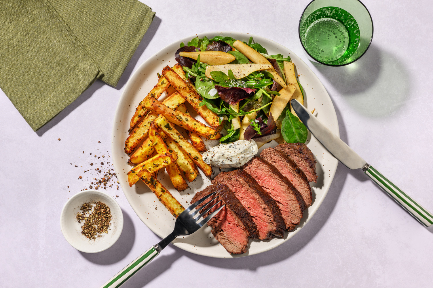 Seared Salmon & Pre-Prepped Fries