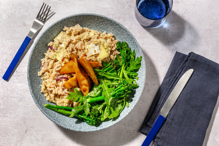 Warming Brie Risotto & Caramelised Pear