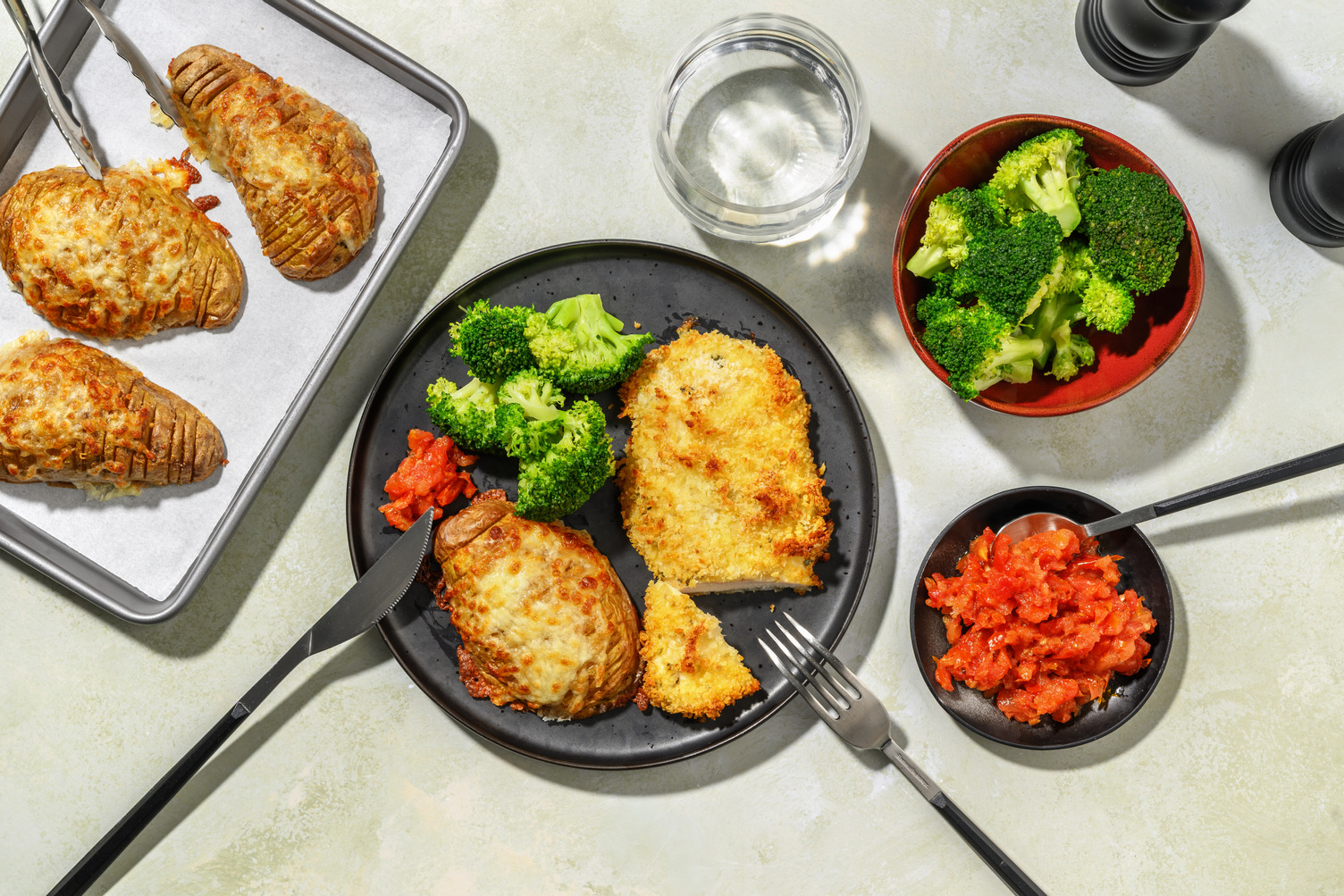 Herby Crumbed Chicken & Lava Moemoe Potatoes