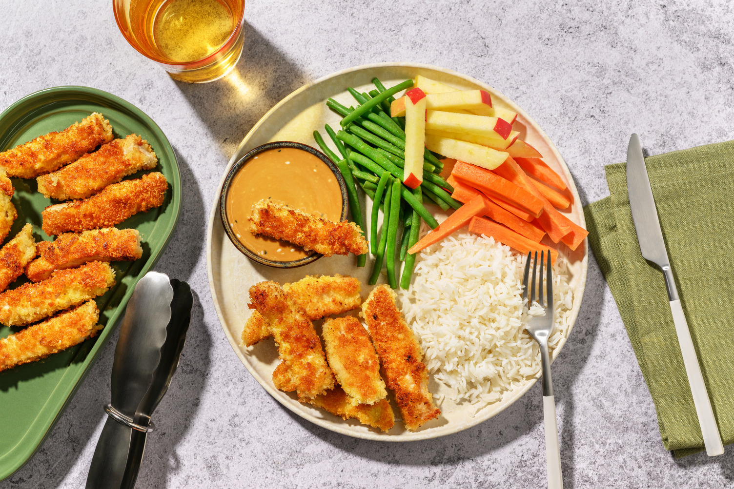 Crumbed Pork Dippers & Mixed Veggie Sticks