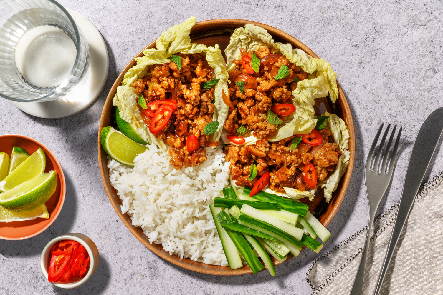Thai Ginger Lamb Larb & Bambino Wombok Cups