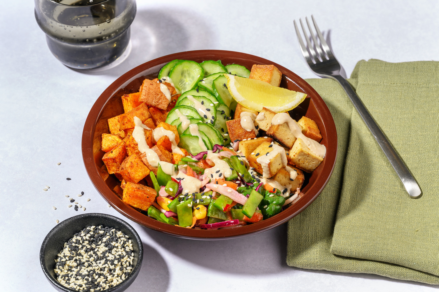 Japanese Tofu, Prawn & Sweet Potato Bliss Bowl