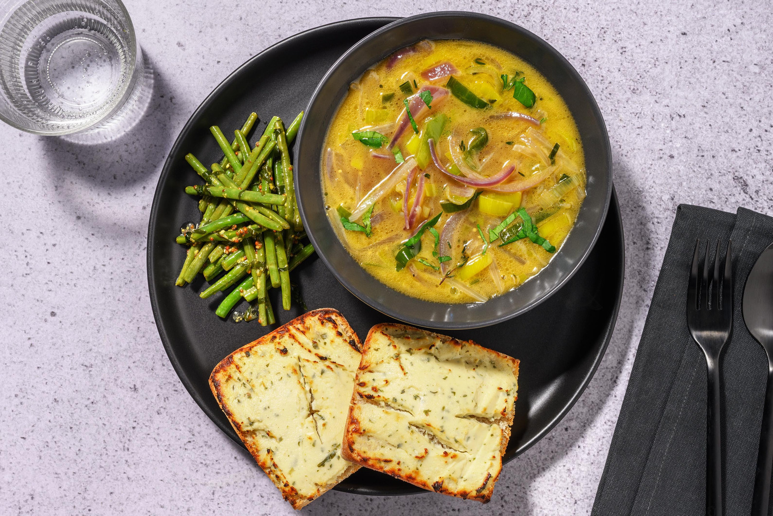 French Onion Soup and Boursin Toasts
