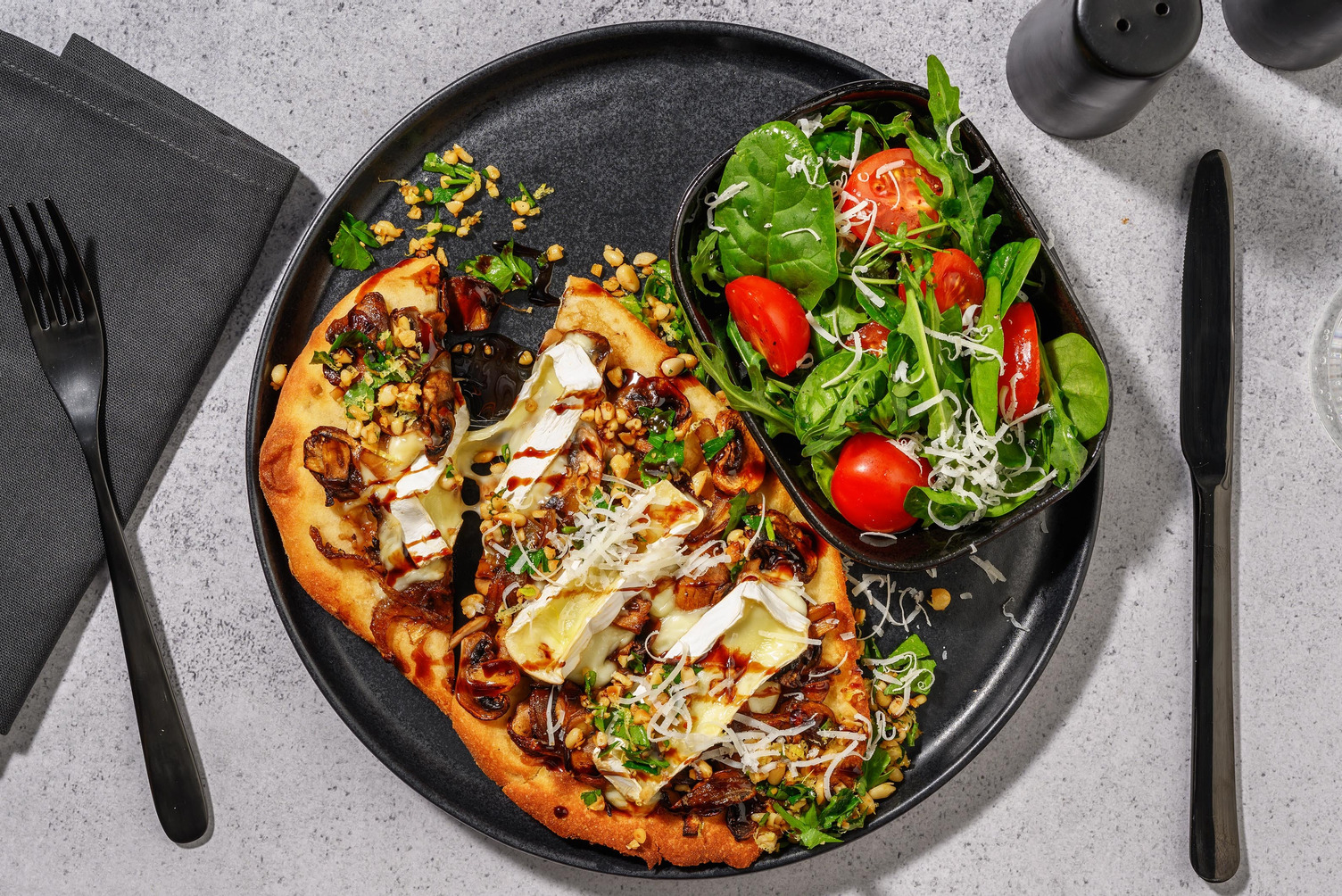 Balsamic Mushroom-and-Brie Flatbreads