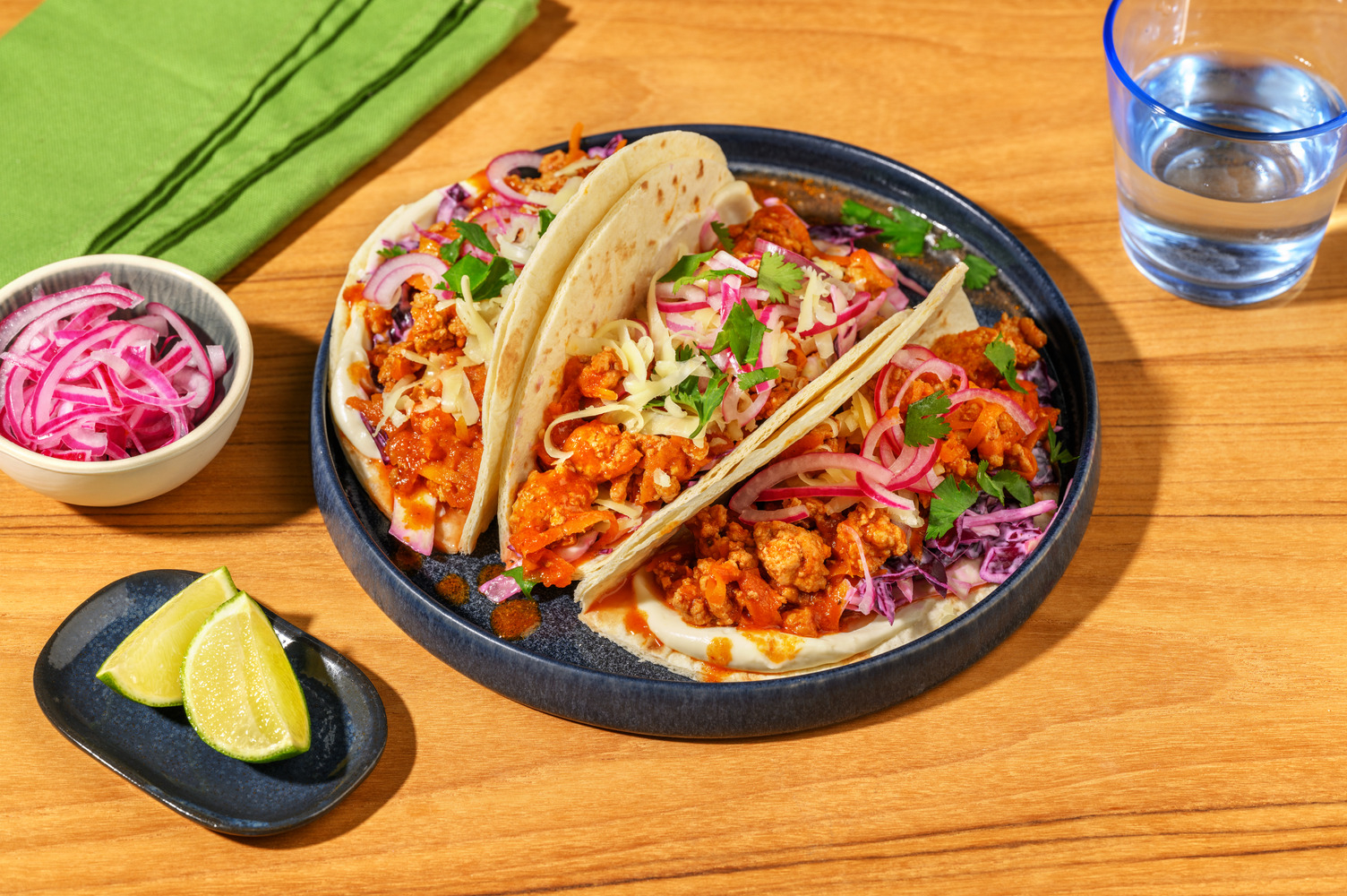 Mexican-Spiced Plant-Based Mince & Aioli Slaw Tacos