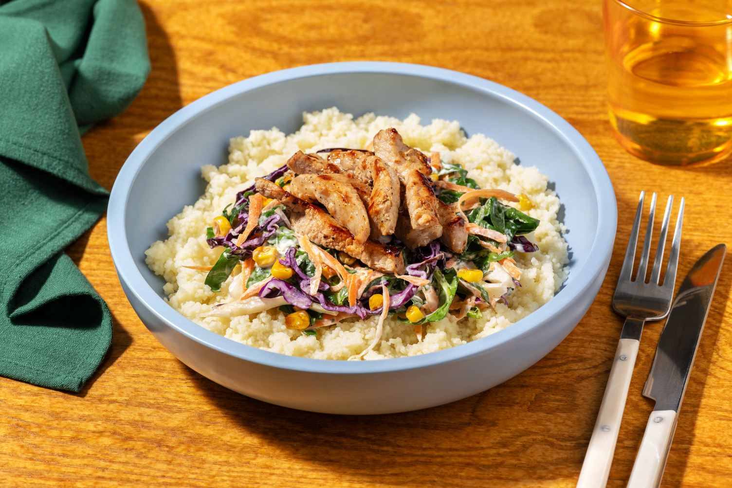 Seared Chicken & Corn Slaw