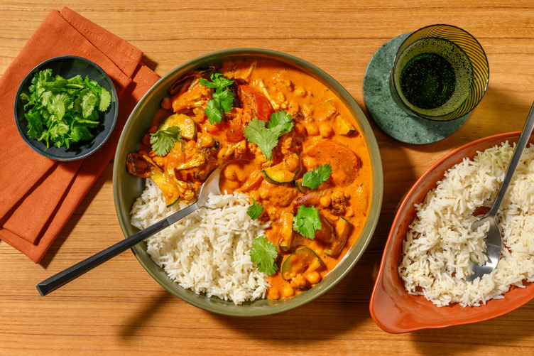 Mumbai-Spiced Chickpea & Roast Veggie Curry