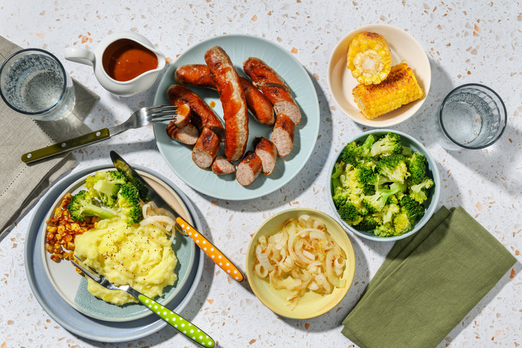 Double Beef Bangers & Garlicky Mash Station