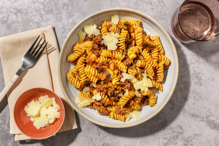 One-Pan Lamb & Mushroom Fusilli