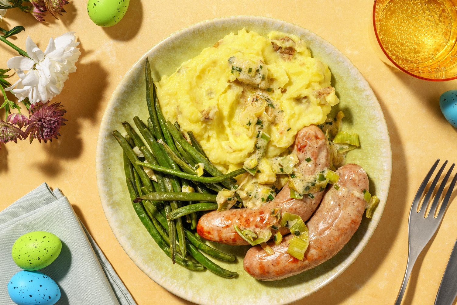 Springtime Bangers and Mash Double Sausage