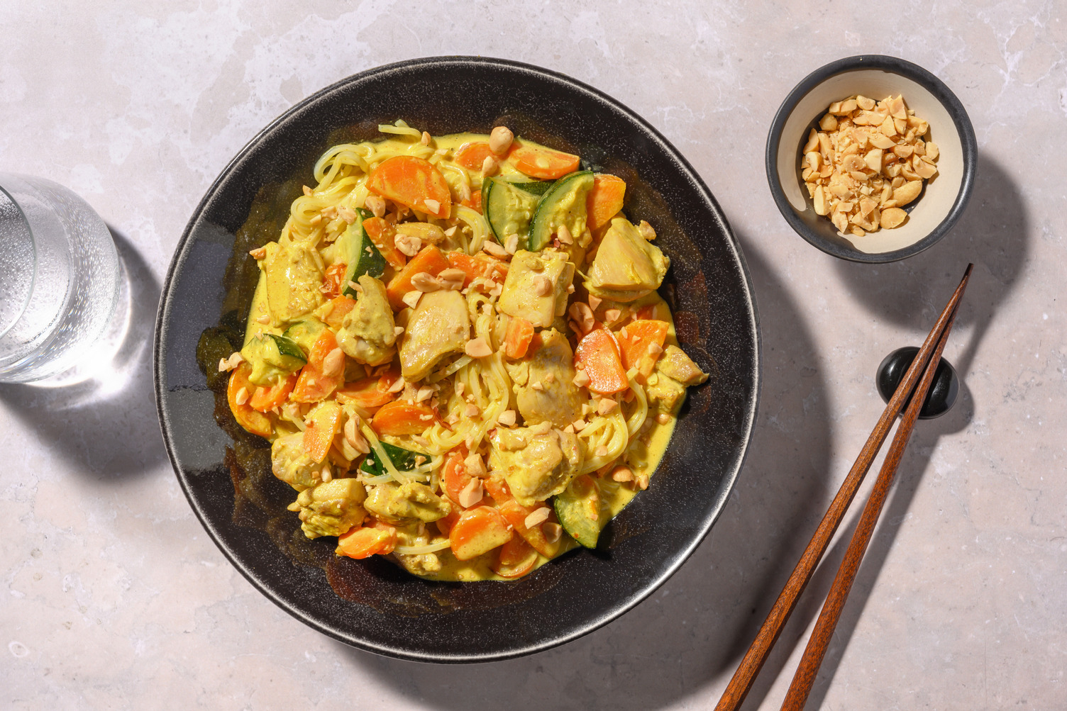 Curried Coconut Chicken Breast and Rice Noodles