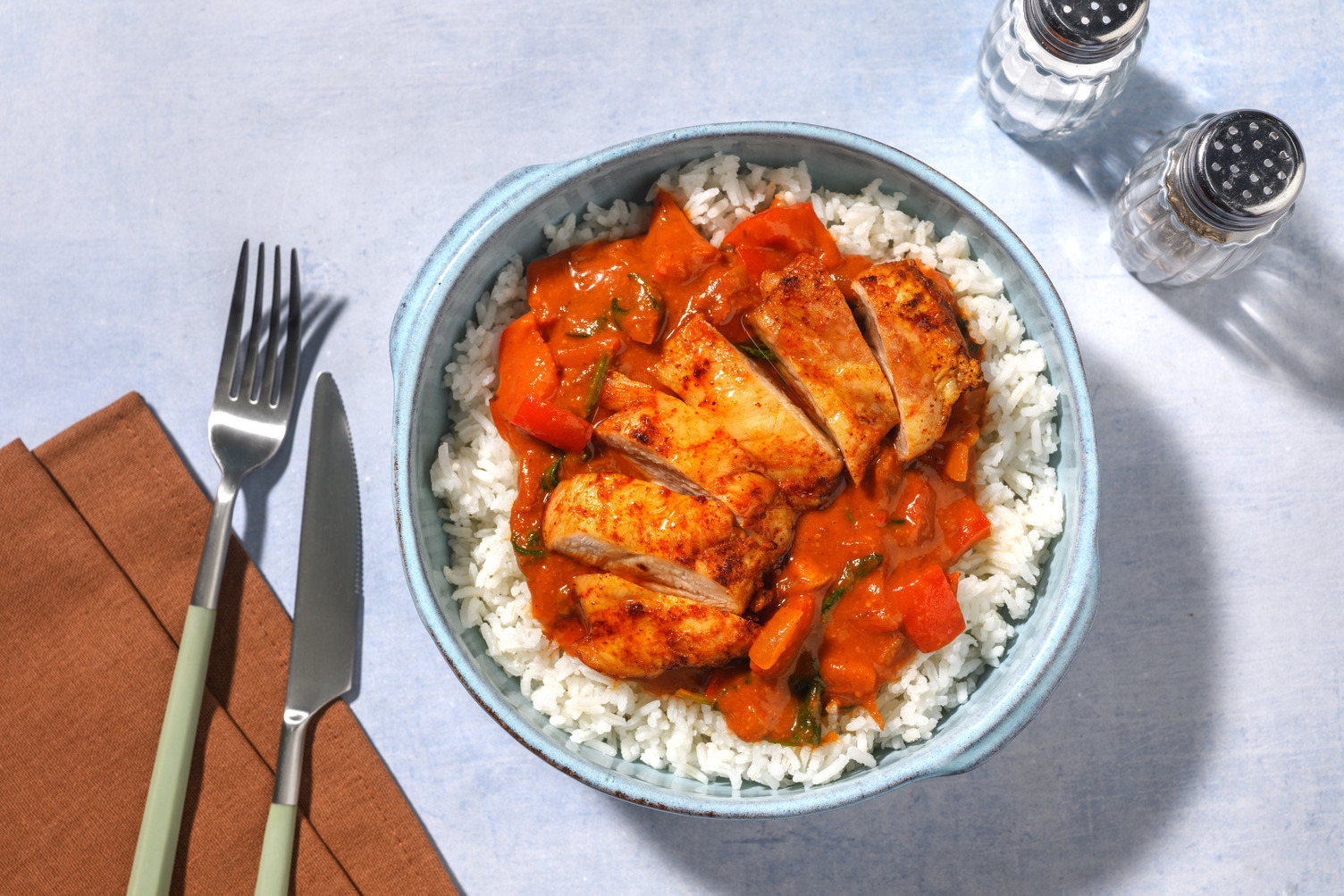 Fried Paprika Chicken Breast on Nigerian Style Stew