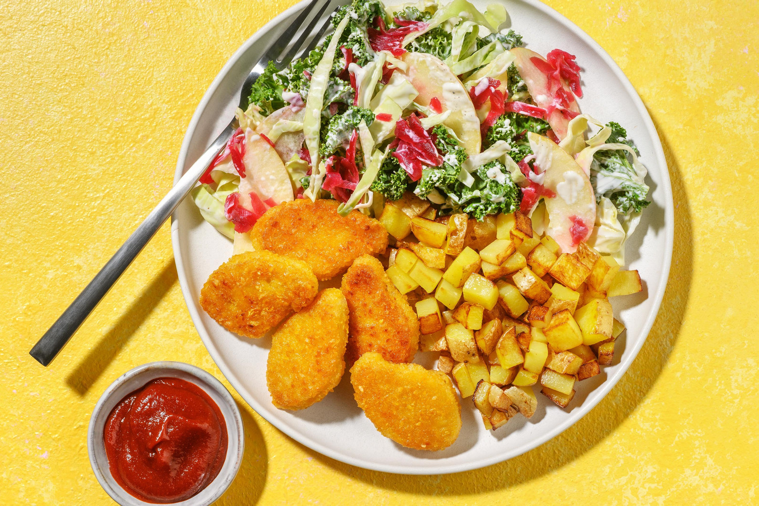 Amerikanskinspirerad vegonuggetbowl