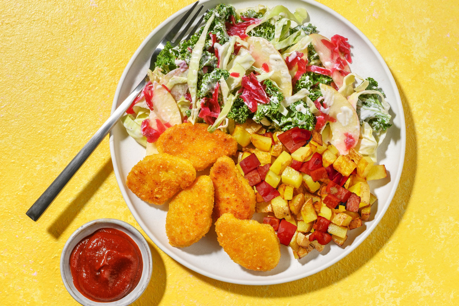 Hurtig bowl med veganske nuggets