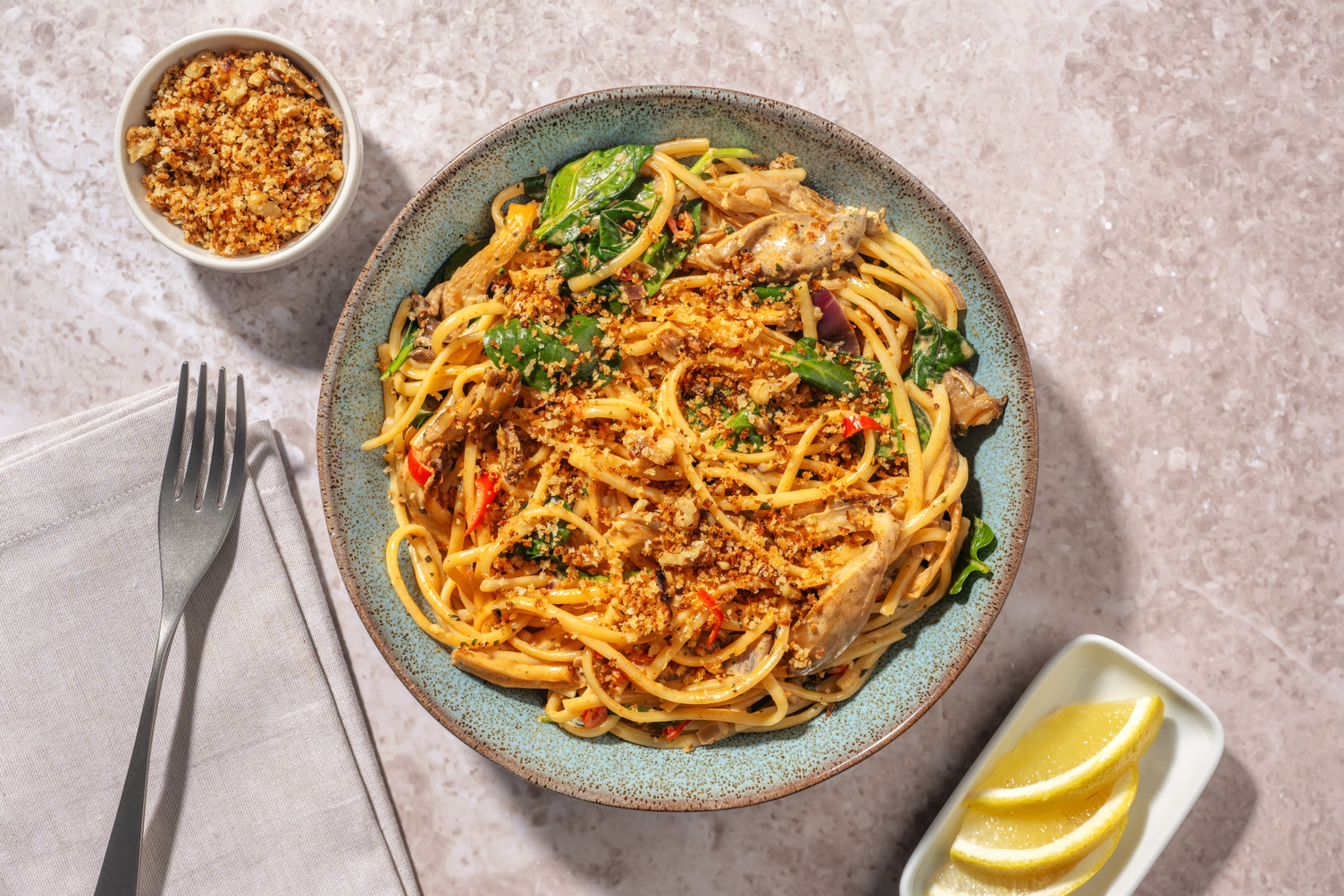Cremet østershatte-linguine