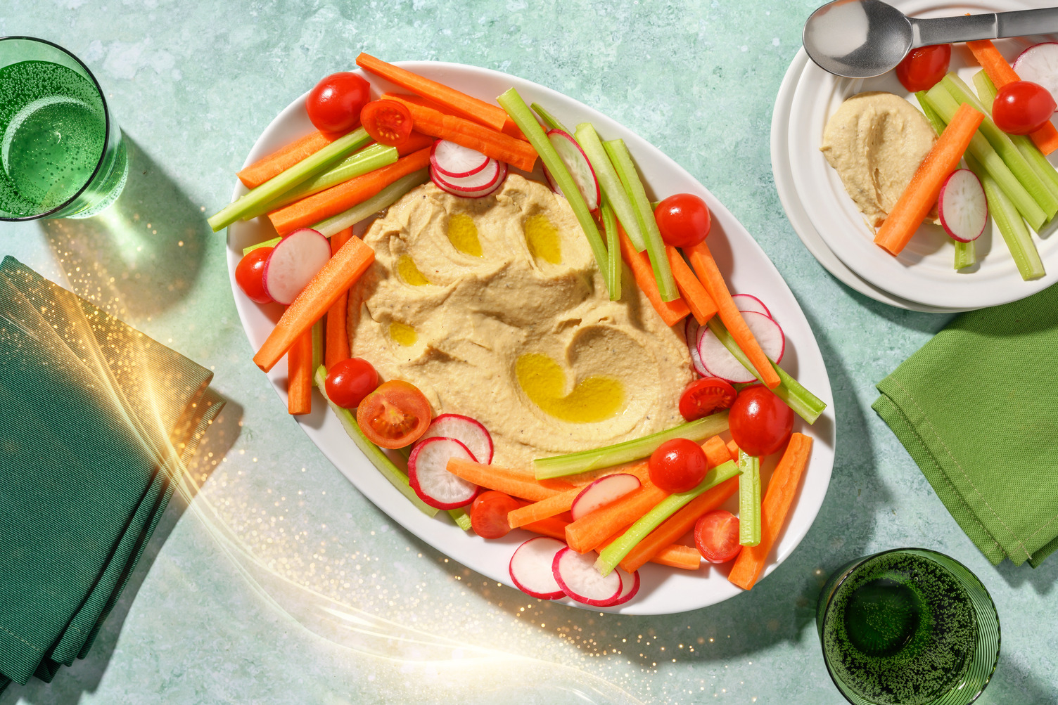 Hakuna Matata: hummus di ceci e verdure fresche