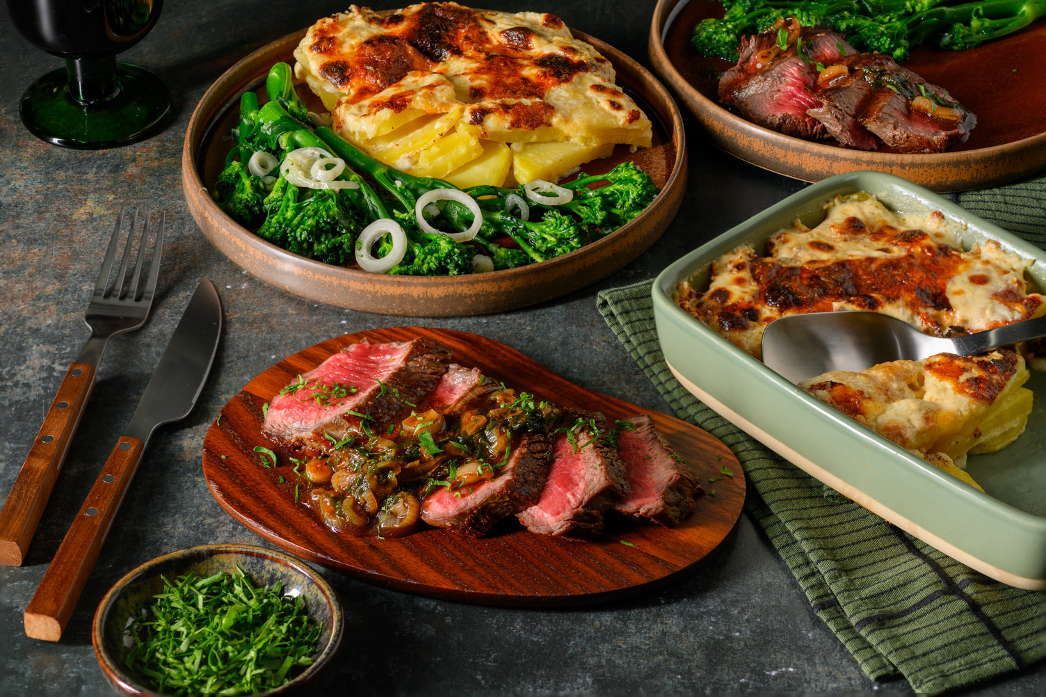 Rinderhüftsteak mit Kartoffelgratin